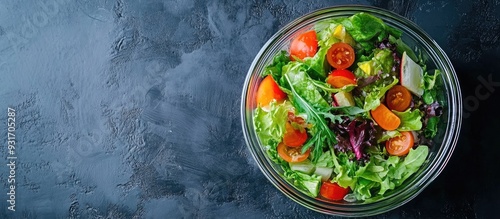 Top view of a healthy salad...