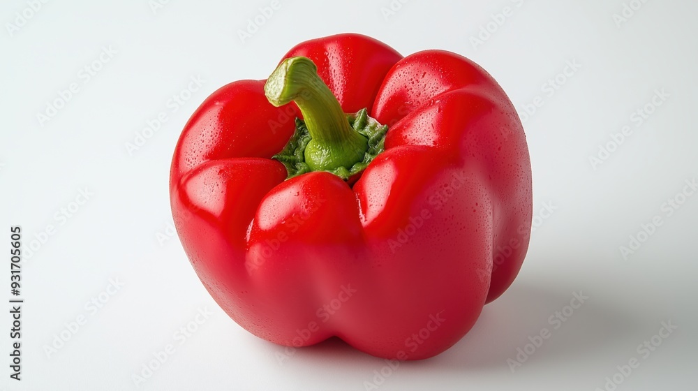Single red capsicum isolated on a white background Single red capsicum isolated on a white background
