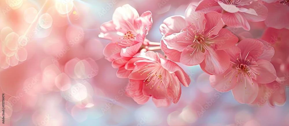 Softly elegant the pink flower opens its delicate petals in a graceful manner creating a calm and romantic atmosphere. with copy space image. Place for adding text or design Softly elegant the pink flower opens its delicate petals in a graceful manner creating a calm and romantic atmosphere. with copy space image. Place for adding text or design