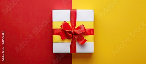 red gift box with a yellow ...
