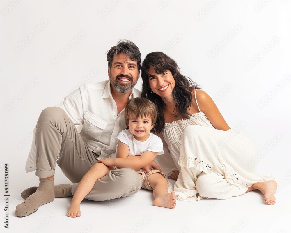 Family father mother son daughter kid studio photo white background Family father mother son daughter kid studio photo white background