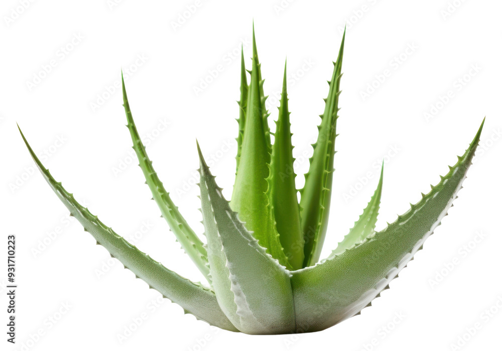 Fototapeta premium PNG Aloe vera plant xanthorrhoeaceae white background freshness.