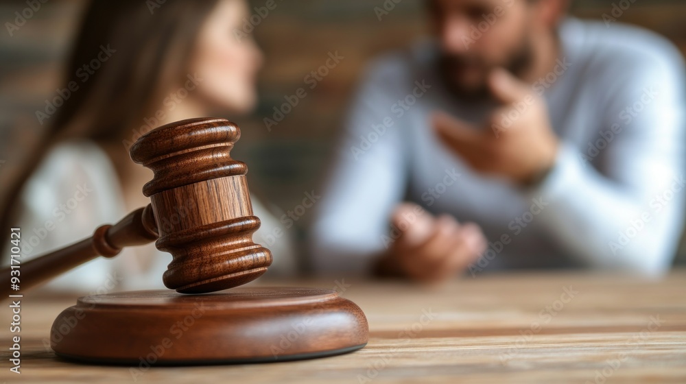 Gavel Close-Up in a Blurred Legal Setting Gavel Close-Up in a Blurred Legal Setting