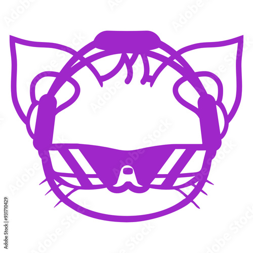 Music DJ Cat Pet Head Cute Happy Animal Kitten Face Headphone Sunglasses Party Night Dancing Clubber Raver Comic Humor Cartoon Cool Fun Sound Disco Club Festival Band Concert Techno Discothek Love