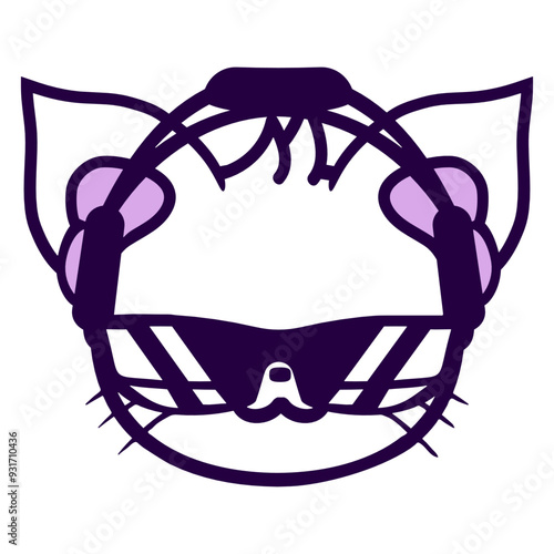 Music DJ Cat Pet Head Cute Happy Animal Kitten Face Headphone Sunglasses Party Night Dancing Clubber Raver Comic Humor Cartoon Cool Fun Sound Disco Club Festival Band Concert Techno Discothek Love