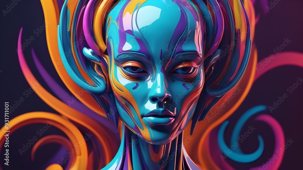 The 3d abstract humanoid background. The 3d abstract humanoid background.