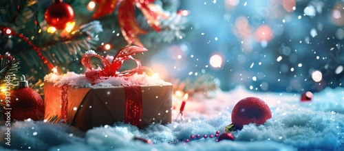 Christmas gift box with hol...