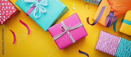 Gift boxes emerge from a pa...