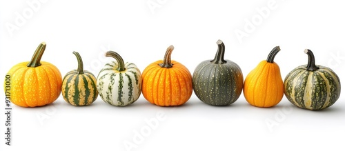 Collection of pumpkins on a...