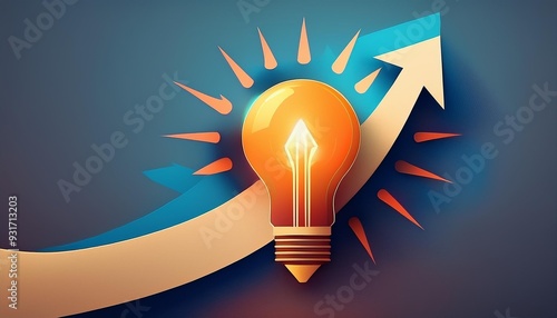 Light bulb concept representing innovation and ideas, featuring a bright bulb icon with energy and creativity elements