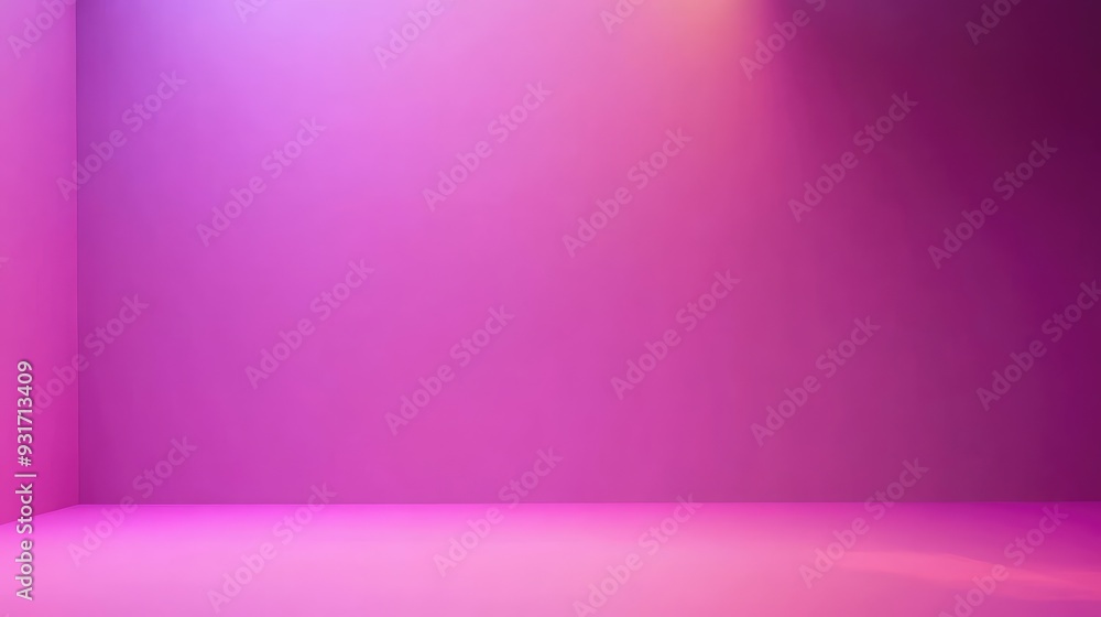 Fototapeta premium Empty purple-pink gradient studio background with soft lighting, suitable for advertising, presentations, or product displays.