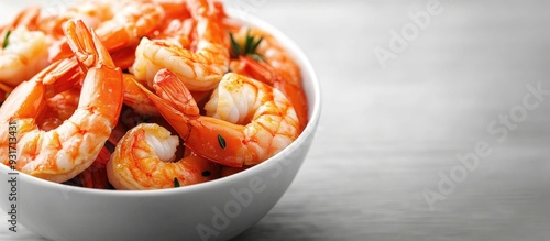 tasty delicious shrimp in a...