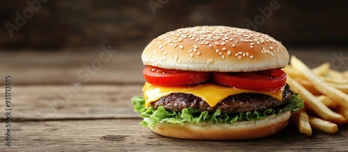 Junk food concept Tasty bur...