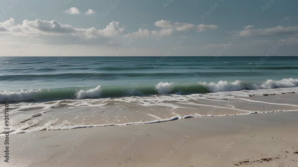 Obraz premium Serene Shores: A Tranquil Tapestry of Sand and Sea