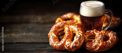 Delicious pretzels on a dar...