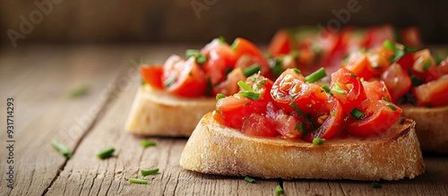 Bruschetta topped with cher...