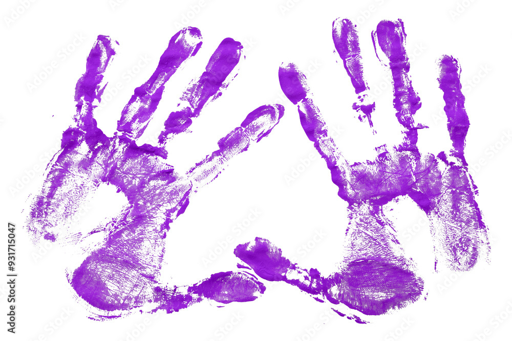 Purple hand print isolated on transparent background. Purple hand print isolated on transparent background.