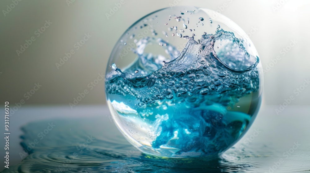 A stunning sphere of water capturing dynamic splashes and ripples, showcasing the beauty of liquid motion in a serene environment. A stunning sphere of water capturing dynamic splashes and ripples, showcasing the beauty of liquid motion in a serene environment.