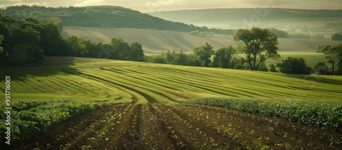 Rural scenery featuring far...