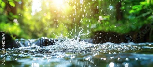 A spring providing drinking water a natural source to satisfy your thirst during a journey Background with copyspace for text or inscriptions