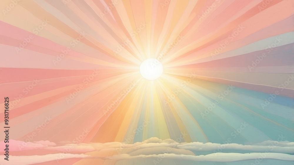 Soft pastel sun with light rays, gentle and warm.- Soft pastel sun with light rays, gentle and warm.-