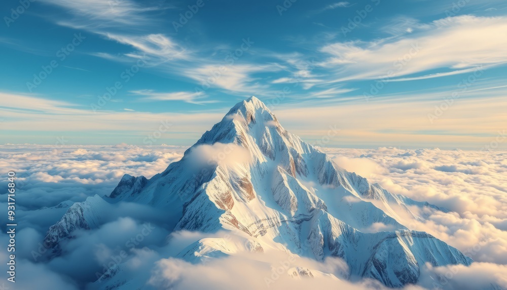 Fototapeta premium Mountain Peak Piercing Clouds