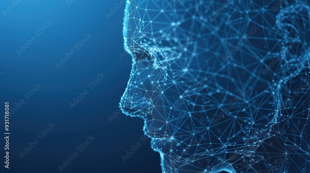 AI Ebook Design, a polygonal illustration featuring interconnected lines and points on a blue background, embodying the fusion of technology and human intellect. AI Ebook Design, a polygonal illustration featuring interconnected lines and points on a blue background, embodying the fusion of technology and human intellect.