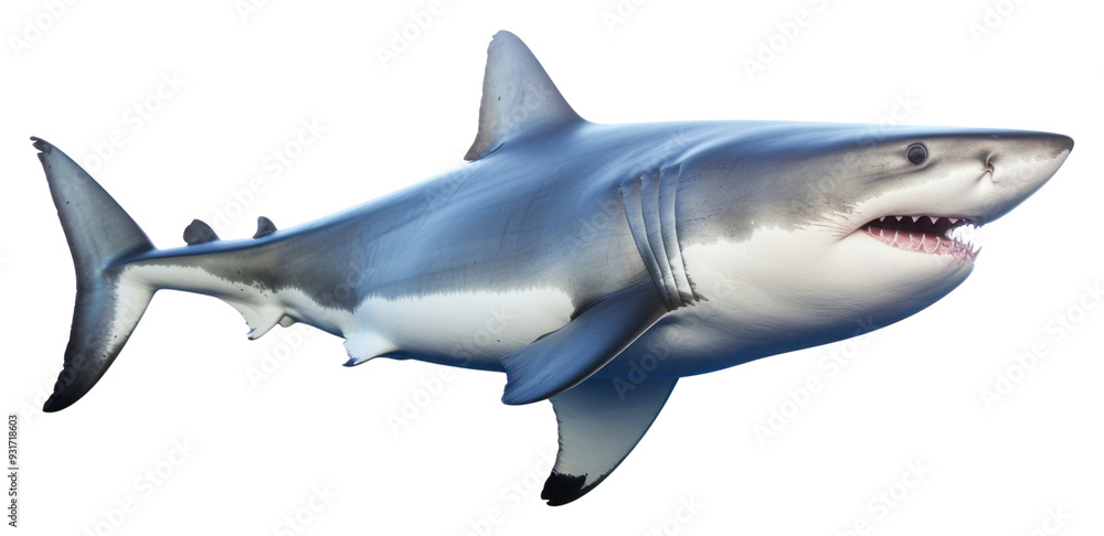 Fototapeta premium PNG A white shark animal fish sea.