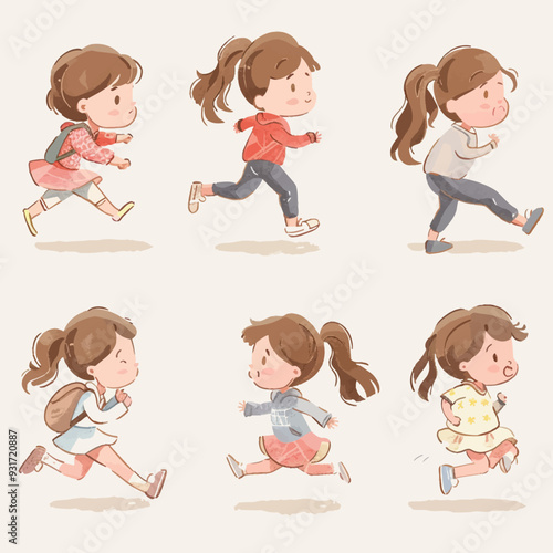 Vector Girl Running simple and min