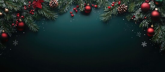 Christmas decoration backdrop Happy New Year Isolated Christmas background Copy space Area for text banner