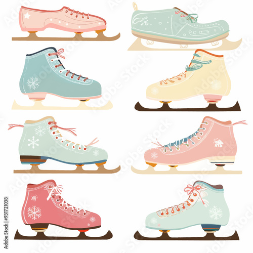 Vector Ice Skates simple and minim