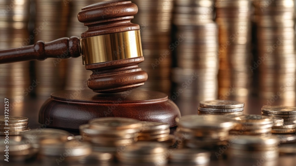 Gavel and Coins Gavel and Coins