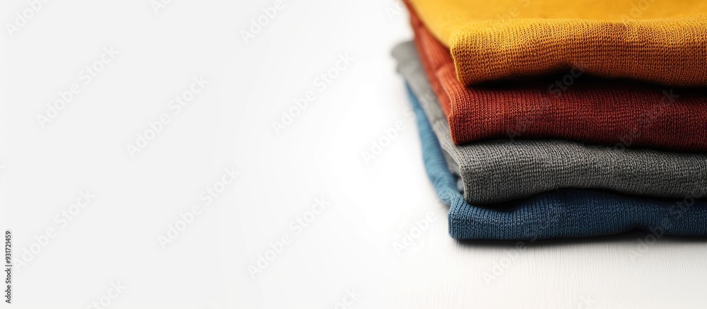 stack of women s pants on a white background suitable for displaying clothing items copy space close up top view clothing sale shopping fashion style concept stack of women s pants on a white background suitable for displaying clothing items copy space close up top view clothing sale shopping fashion style concept
