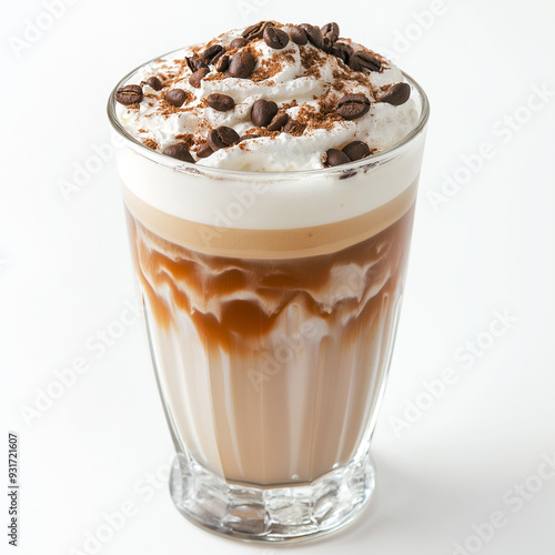 Ice cappuccino frappe in white background