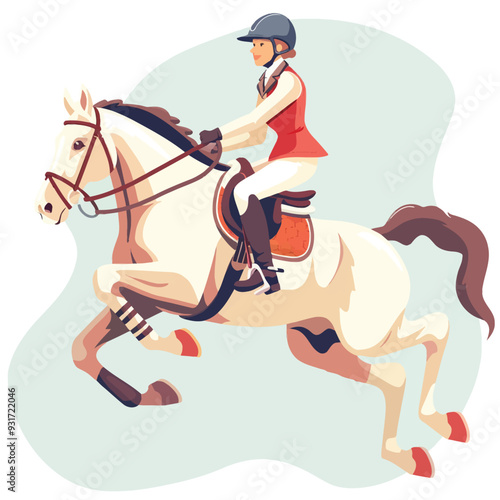 Vector Person is doing equestrian sports by Gra