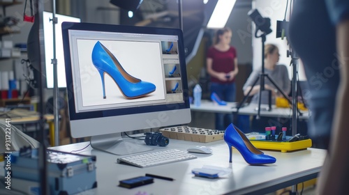 The blue high heel photoshoot photo