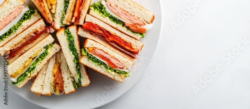 Assorted sandwiches on a pl...