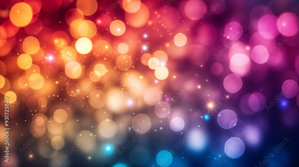 Fototapeta premium Soft bokeh lights in pink and blue tones, creating a dreamy and enchanting atmosphere with a magical glow. 