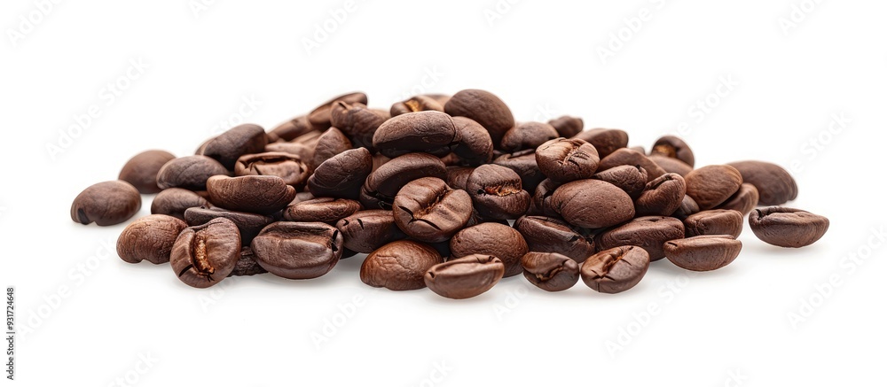 Coffee beans isolated on a white background with a space for copy Coffee beans isolated on a white background with a space for copy