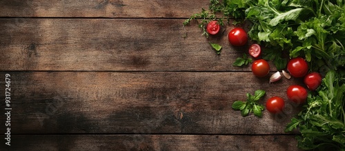 raw vegetables rustic backd...