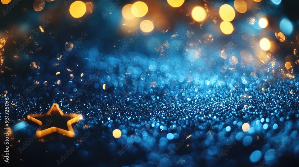 Obraz premium Starry Night with Glittering Sparks and Bokeh Blur