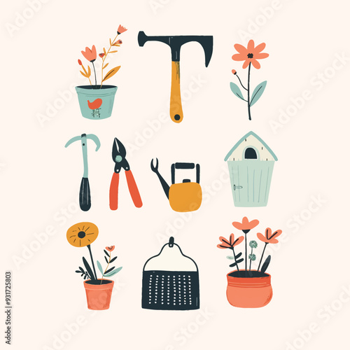 Vector Farm Tools simple and minim
