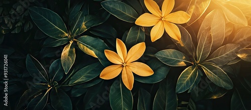 Yellow plant from a top vie...