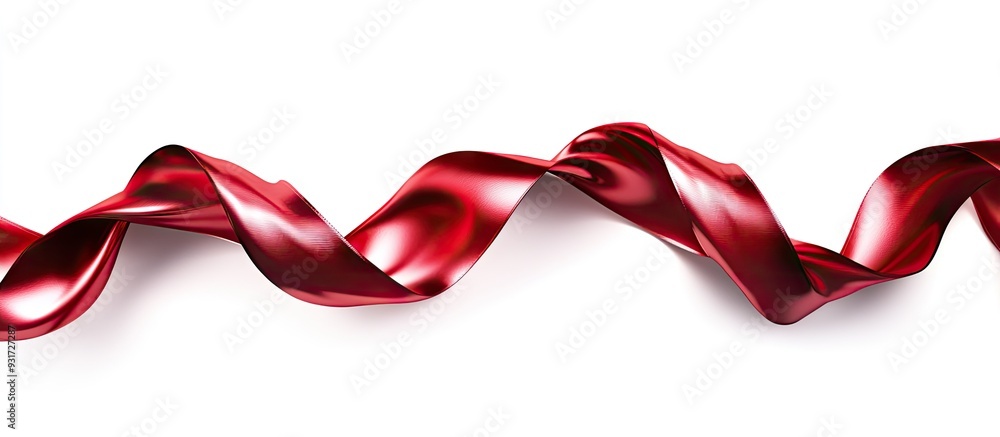 Valentine s Day spiral shaped red ribbon Separated on a white background with copyspace Valentine s Day spiral shaped red ribbon Separated on a white background with copyspace