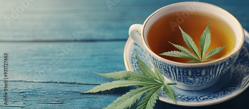 Marijuana leaf in a teacup ...