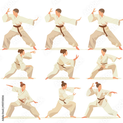 Vector Person is practicing martial arts by Gra