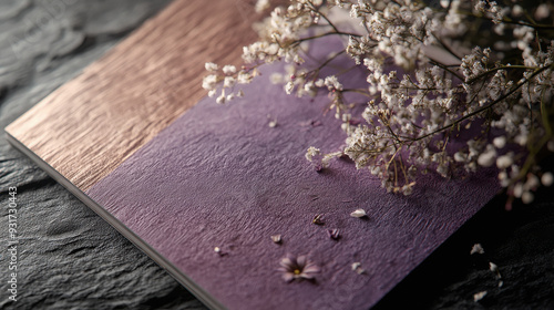 luxury restaurant menu card in purple color