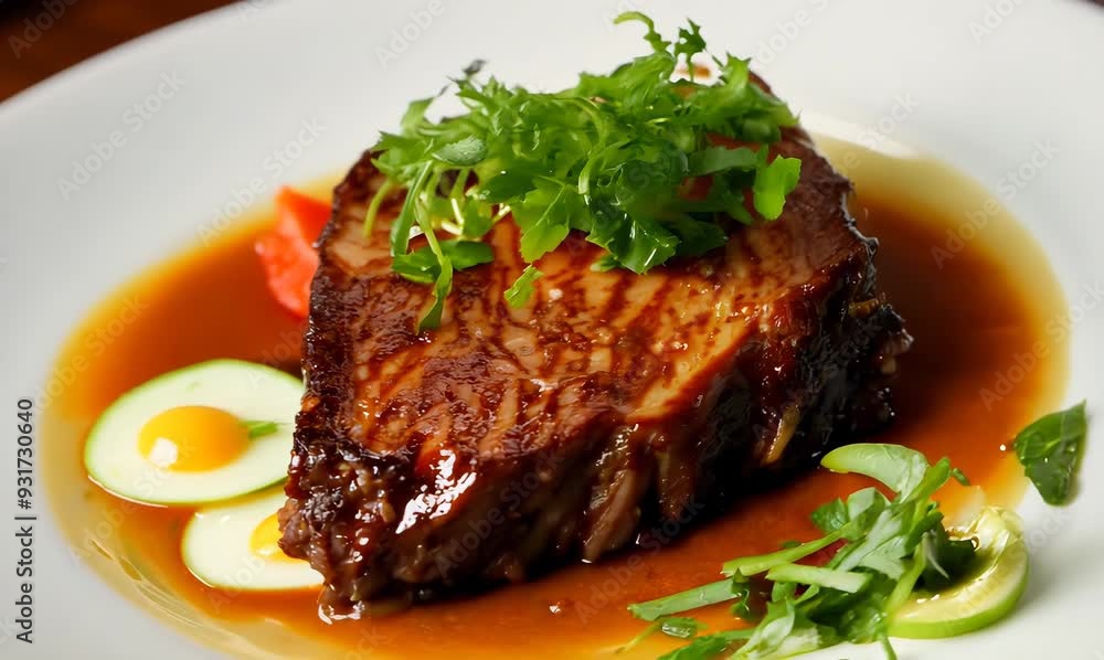 Gourmet Steak Plating in a Restaurant Gourmet Steak Plating in a Restaurant