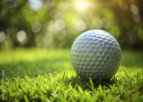 Golf ball on green grass