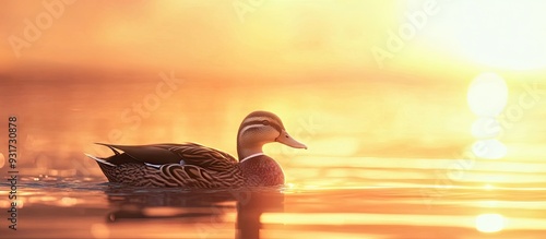 a duck swimming on the wate...